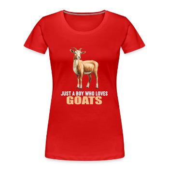 Ziegen Ziege - Frauen Premium Bio T-Shirt - Rot - Vorne - Mia (176cm)