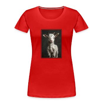 Chèvres chèvre - T-shirt bio Premium Femme - rouge - Devant - Mia (176cm)