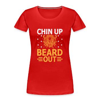 Kinn Hoch Bart Aus Gesichtsbehaarung Bärte Mann - Frauen Premium Bio T-Shirt - Rot - Vorne - Mia (176cm)