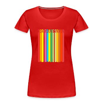 3. Klasse - Frauen Premium Bio T-Shirt - Rot - Vorne - Mia (176cm)