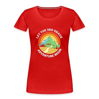 3. Klasse - Frauen Premium Bio T-Shirt - Rot - Vorne - Mia (176cm)