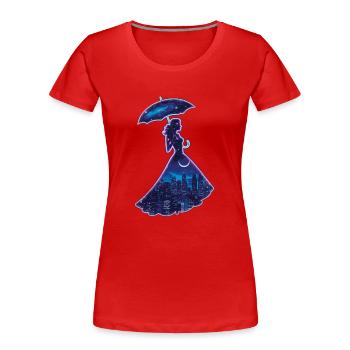 Fille de la ville - Stadt Mädchen - T-shirt bio Premium Femme - rouge - Devant - Mia (176cm)