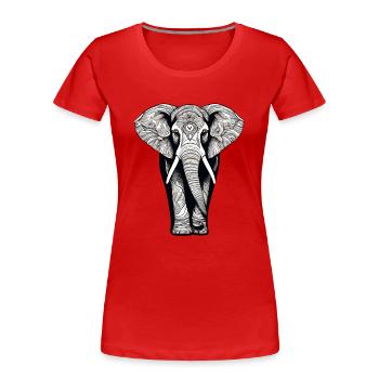 Elephant - Frauen Premium Bio T-Shirt - Rot - Vorne - Mia (176cm)
