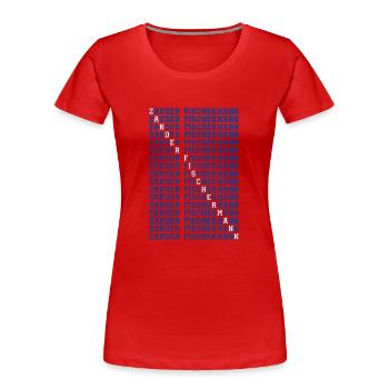 Angler ZANDER FISCHERMANN Lustiges Angeln - Frauen Premium Bio T-Shirt - Rot - Vorne - Mia (176cm)
