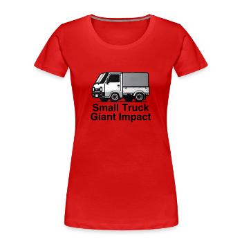 Small Truck Giant Impact Compact Kei Automotive - Women's Premium Organic T-Shirt - red - Front - Mia (176cm)