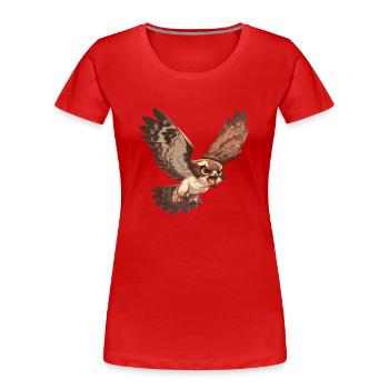 Falken Falke - Frauen Premium Bio T-Shirt - Rot - Vorne - Mia (176cm)