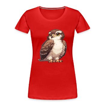 Falken Falke - Frauen Premium Bio T-Shirt - Rot - Vorne - Mia (176cm)