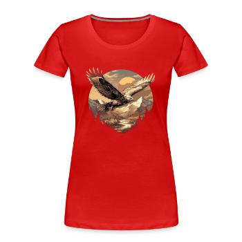 Falken Falke - Frauen Premium Bio T-Shirt - Rot - Vorne - Mia (176cm)