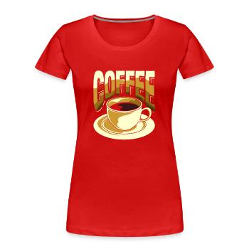 Kaffee Liebhaber Tasse Kaffee Vintage - Frauen Premium Bio T-Shirt - Rot - Vorne - Mia (176cm)