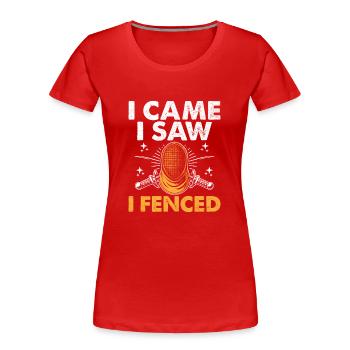 Je suis venu j’ai vu j’ai escrimer épée épée escrimeur - T-shirt bio Premium Femme - rouge - Devant - Mia (176cm)