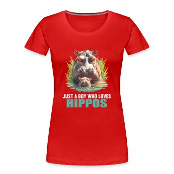 Hippopotamus Hippopotamus - Women's Premium Organic T-Shirt - red - Front - Mia (176cm)