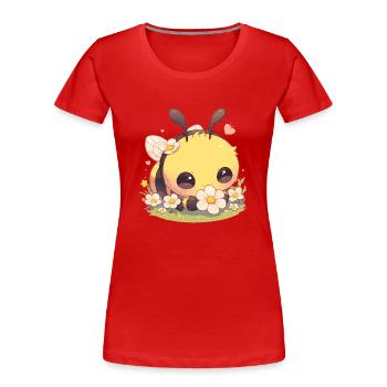 Bienen Biene - Frauen Premium Bio T-Shirt - Rot - Vorne - Mia (176cm)