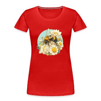 Bienen Biene - Frauen Premium Bio T-Shirt - Rot - Vorne - Mia (176cm)