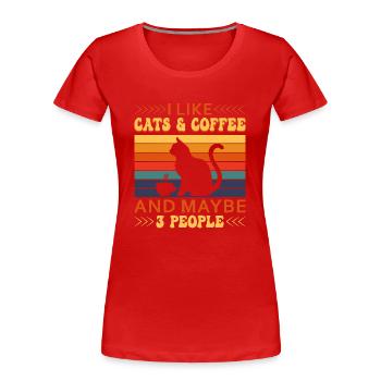Katze Katzenliebhaber für Frauen - Frauen Premium Bio T-Shirt - Rot - Vorne - Mia (176cm)