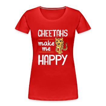 Portrait Léopard Animal - T-shirt bio Premium Femme - rouge - Devant - Mia (176cm)