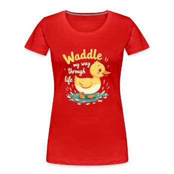 Nutztier-enten-enthusiasten Hinterhof-enten - Frauen Premium Bio T-Shirt - Rot - Vorne - Mia (176cm)
