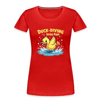 Nutztier-enten-enthusiasten Hinterhof-enten - Frauen Premium Bio T-Shirt - Rot - Vorne - Mia (176cm)