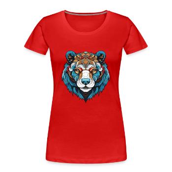 Eisbär Kopf Polar bär - Frauen Premium Bio T-Shirt - Rot - Vorne - Mia (176cm)