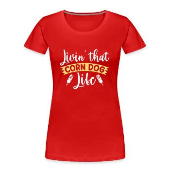 Costume de hot-dog Tenue de camping - T-shirt bio Premium Femme - rouge - Devant - Mia (176cm)