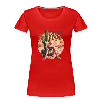 Sonnenuntergang Desert Vibes Urlaub Abenteuer - Frauen Premium Bio T-Shirt - Rot - Vorne - Mia (176cm)