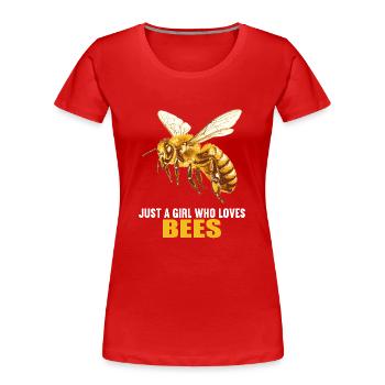 Bienen Biene - Frauen Premium Bio T-Shirt - Rot - Vorne - Mia (176cm)