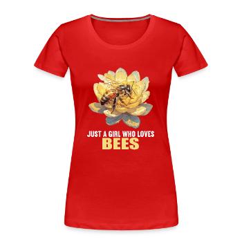Bienen Biene - Frauen Premium Bio T-Shirt - Rot - Vorne - Mia (176cm)