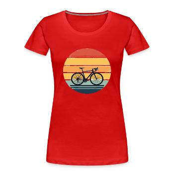 Tenue de vélo minimaliste - T-shirt bio Premium Femme - rouge - Devant - Mia (176cm)