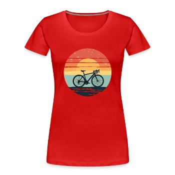 Tenue de vélo minimaliste - T-shirt bio Premium Femme - rouge - Devant - Mia (176cm)