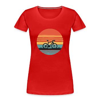 Tenue de vélo minimaliste - T-shirt bio Premium Femme - rouge - Devant - Mia (176cm)