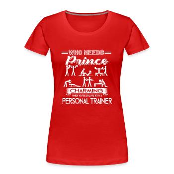 Personal Trainer In Love With Personal Trainer - Women's Premium Organic T-Shirt - red - Front - Mia (176cm)