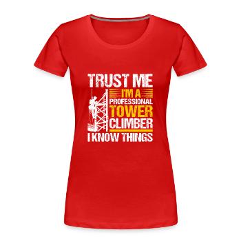 Grimpeurs industriels Tours Grimpeurs industriels - T-shirt bio Premium Femme - rouge - Devant - Mia (176cm)