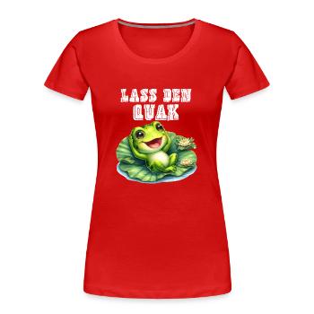 Froschkostüm LASS DEN QUACK Lustiges Karneval - Frauen Premium Bio T-Shirt - Rot - Vorne - Mia (176cm)