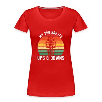 Grimpeurs industriels Tours Grimpeurs industriels - T-shirt bio Premium Femme - rouge - Devant - Mia (176cm)