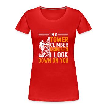 Grimpeurs industriels Tours Grimpeurs industriels - T-shirt bio Premium Femme - rouge - Devant - Mia (176cm)