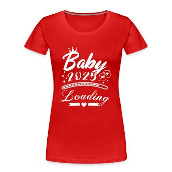 Baby 2025 Loading 01 - Women's Premium Organic T-Shirt - red - Front - Mia (176cm)