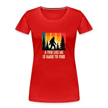 L’amateur de yoga yogi est difficile à trouver, drôle de Bigfoot Sas - T-shirt bio Premium Femme - rouge - Devant - Mia (176cm)