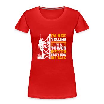 Grimpeurs industriels Tours Grimpeurs industriels - T-shirt bio Premium Femme - rouge - Devant - Mia (176cm)