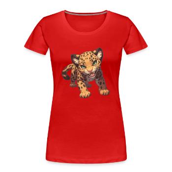 Jaguare Jaguar - Frauen Premium Bio T-Shirt - Rot - Vorne - Mia (176cm)