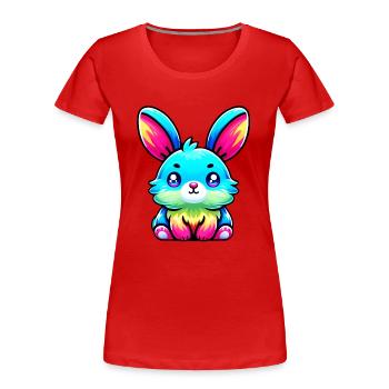 Lièvre - T-shirt bio Premium Femme - rouge - Devant - Mia (176cm)