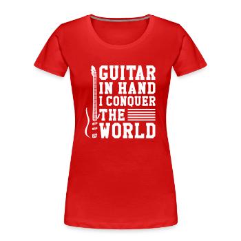 Acoustic Guitar Player Music Band Gitarrist - Frauen Premium Bio T-Shirt - Rot - Vorne - Mia (176cm)