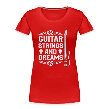 Acoustic Guitar Player Music Band Gitarrist - Frauen Premium Bio T-Shirt - Rot - Vorne - Mia (176cm)