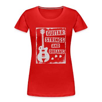 Acoustic Guitar Player Music Band Gitarrist - Frauen Premium Bio T-Shirt - Rot - Vorne - Mia (176cm)