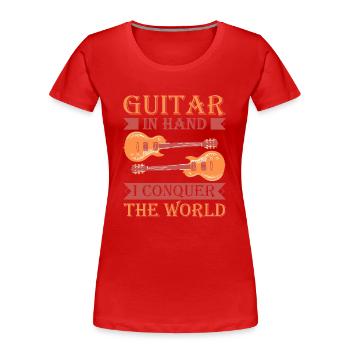 Acoustic Guitar Player Music Band Gitarrist - Frauen Premium Bio T-Shirt - Rot - Vorne - Mia (176cm)