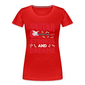 Acoustic Guitar Player Music Band Gitarrist - Frauen Premium Bio T-Shirt - Rot - Vorne - Mia (176cm)