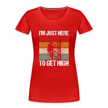 Grimpeurs industriels Tours Grimpeurs industriels - T-shirt bio Premium Femme - rouge - Devant - Mia (176cm)