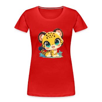 Jaguare Jaguar - Frauen Premium Bio T-Shirt - Rot - Vorne - Mia (176cm)