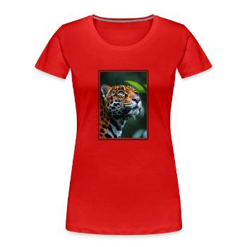 Jaguare Jaguar - Frauen Premium Bio T-Shirt - Rot - Vorne - Mia (176cm)