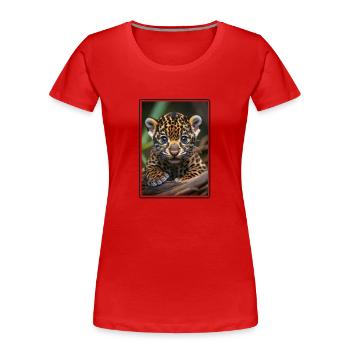 Jaguare Jaguar - Frauen Premium Bio T-Shirt - Rot - Vorne - Mia (176cm)