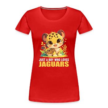 Jaguare Jaguar - Frauen Premium Bio T-Shirt - Rot - Vorne - Mia (176cm)
