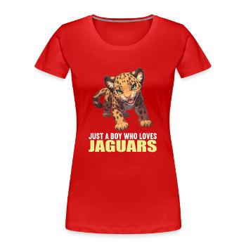 Jaguare Jaguar - Frauen Premium Bio T-Shirt - Rot - Vorne - Mia (176cm)